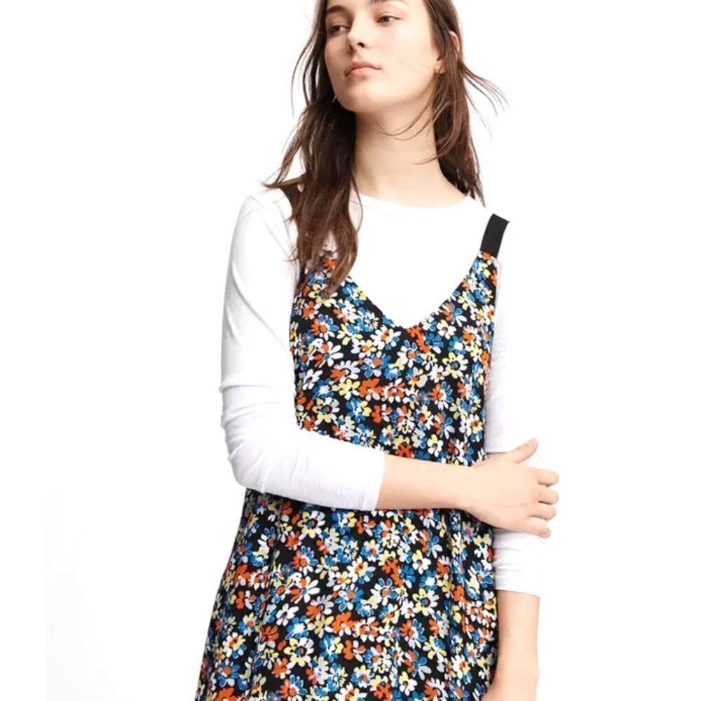 Rag & Bone - Women’s 'Estell' Midi Slip Dress, Floral, Crepe - Black Extra Small - Picture 4 of 12